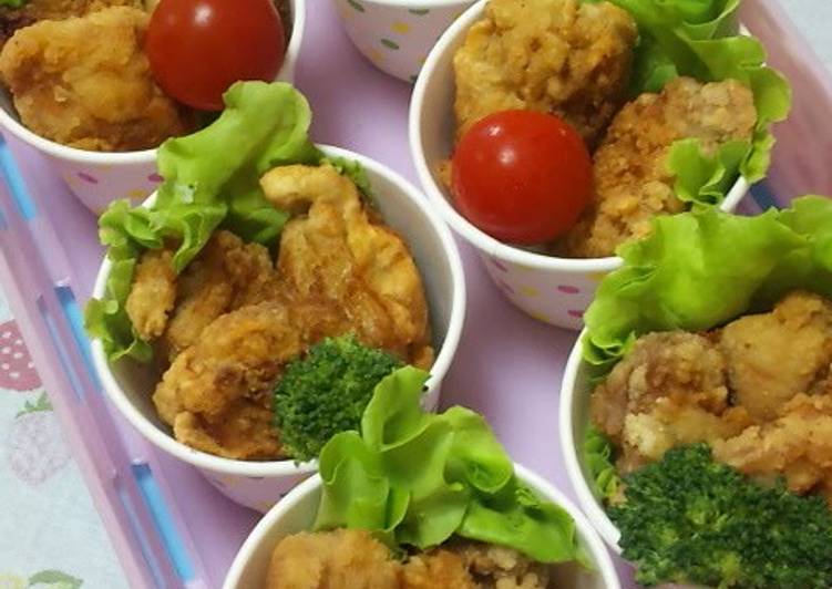 Recipe of Favorite Karaage (Japanese Fried Chicken) in Cups