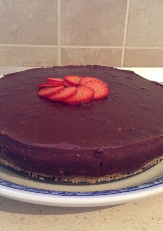 Una foto de Tarta de queso al chocolate