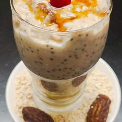 Oats chia pudding A picture of Oats chia pudding.