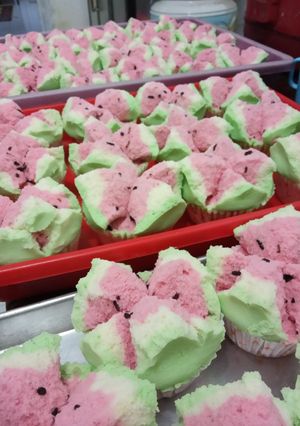Foto resep Bolu kukus semangka mekar cantik
