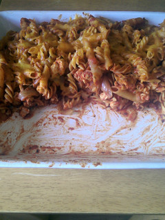 A picture of Mandys chicken pasta bake.