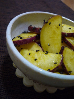 A picture of Simple and Easy Sweet Potato with Butter and Black Sesame Seeds.