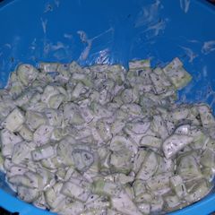 A picture of Cucumber Salad - I don't like cucumbers and this is so good!!!.