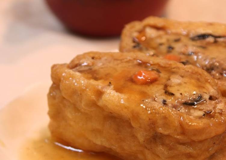 How to Prepare Super Quick Homemade Soft Simmered Inari With Sauce