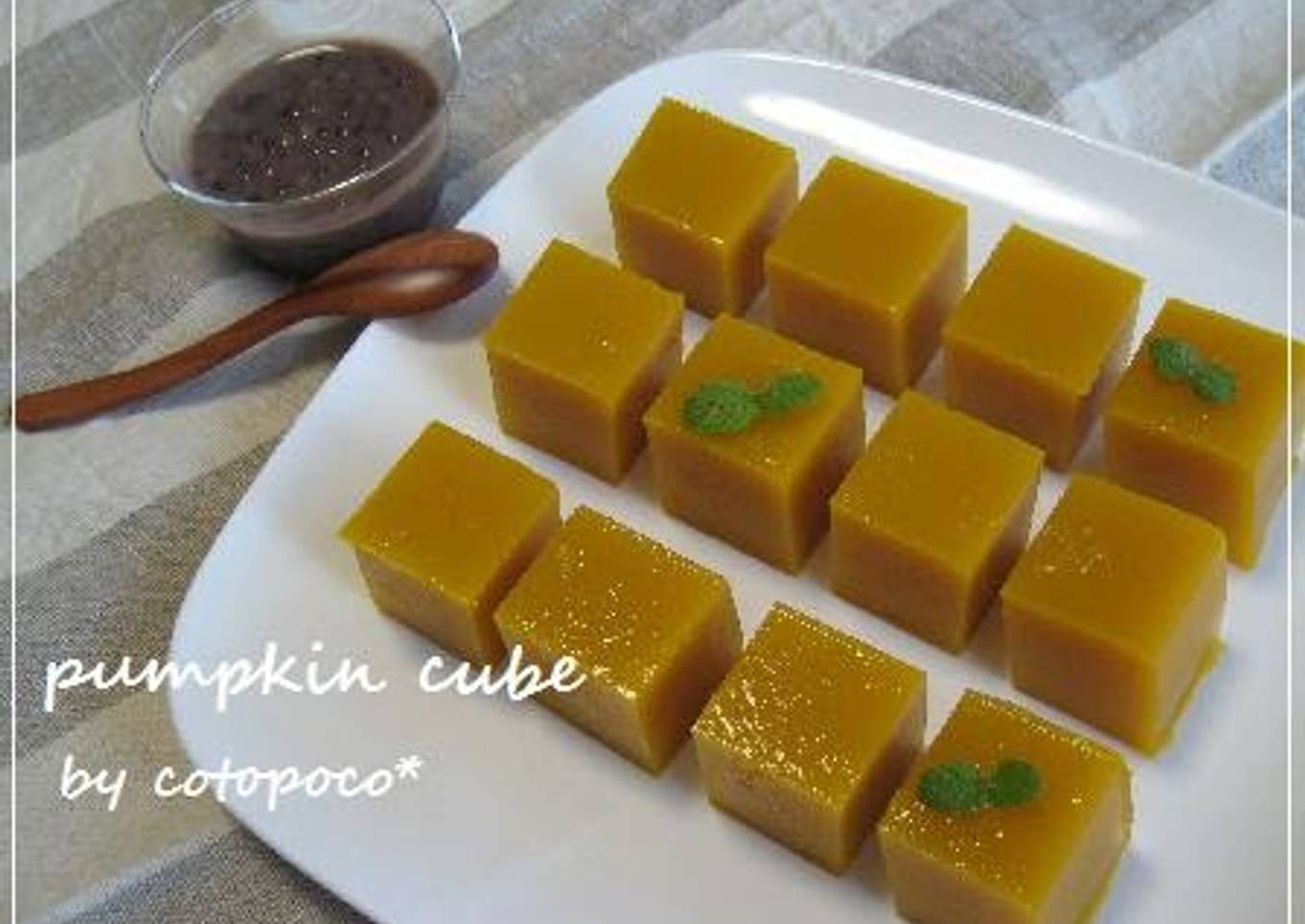 Kabocha Squash "Sweet Cubes" with Azuki Sauce