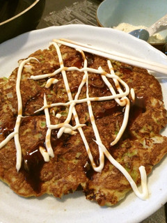 A picture of Okonomiyaki with Okara Powder.