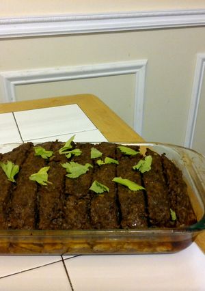 A picture of Garretts meaty meatloaf.