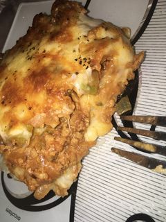 صورة لوصفة صينيه البطاطا المهروسه باللحم المفروم😋
