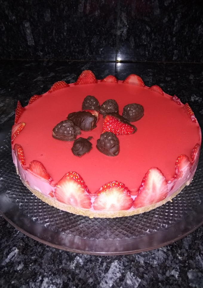 Una foto de Tarta mousse de fresas