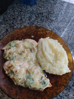 Una foto de Suprema de pollo con Crema de verdeo