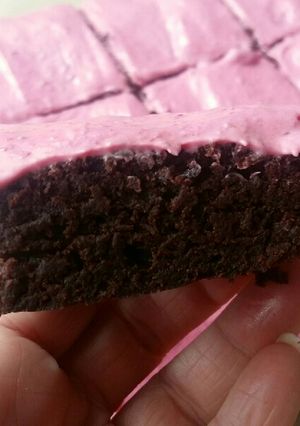 A picture of Vickys Beetroot & 'Nutella' Brownies, GF DF EF SF NF.