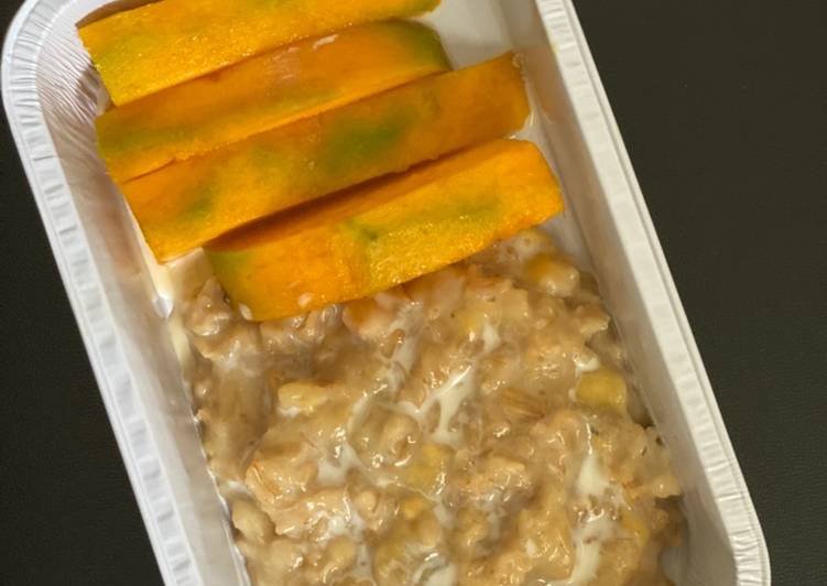 Bagaimana Menyiapkan Mango sticky oat (menu diet), Sempurna