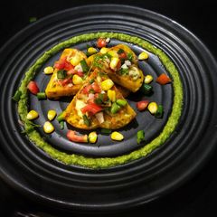A picture of Corn Cheese Waffles.