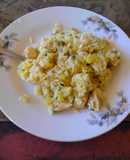 Arroz con pollo y papas mixto