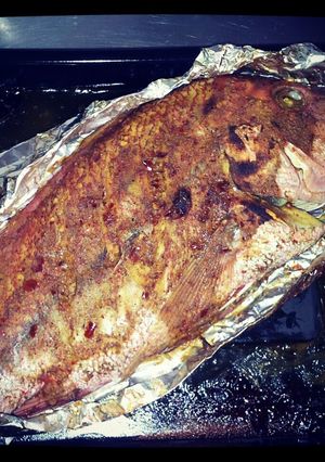 A picture of Whole red Snapper BBQ.