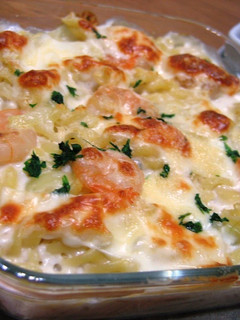 A picture of Creamy Shrimp au Gratin Made In One Frying Pan.