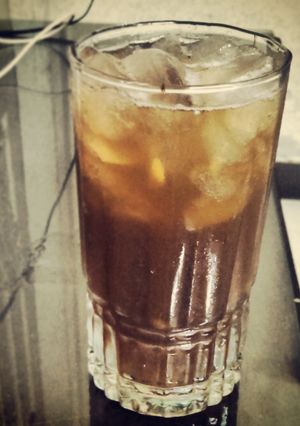 A picture of Portuguese Mazagran - Coffee Lemonade.
