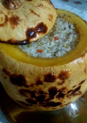 صورة لوصفة قرعة محشية بالأرز