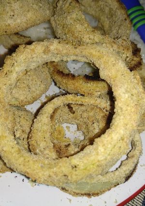 Una foto de Aros de cebolla súper sanos