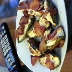 A picture of bacon wrapped jalapeno poppers.