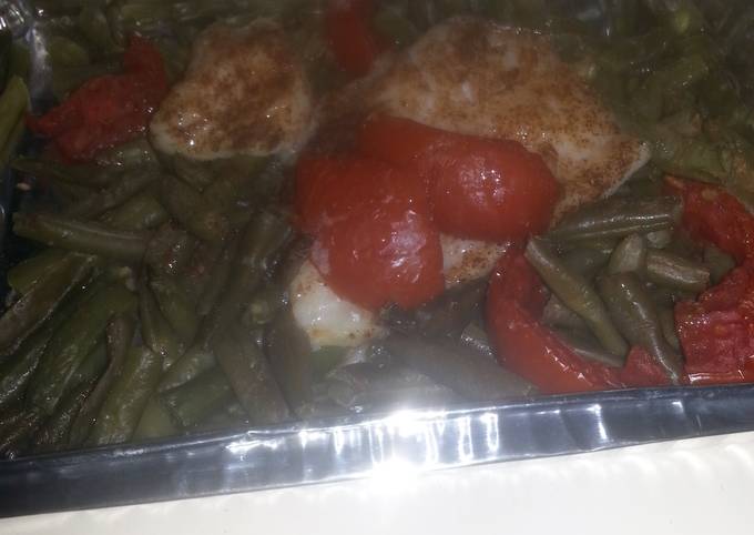 HCG diet meal 7 & 9: fish fillet with string beans