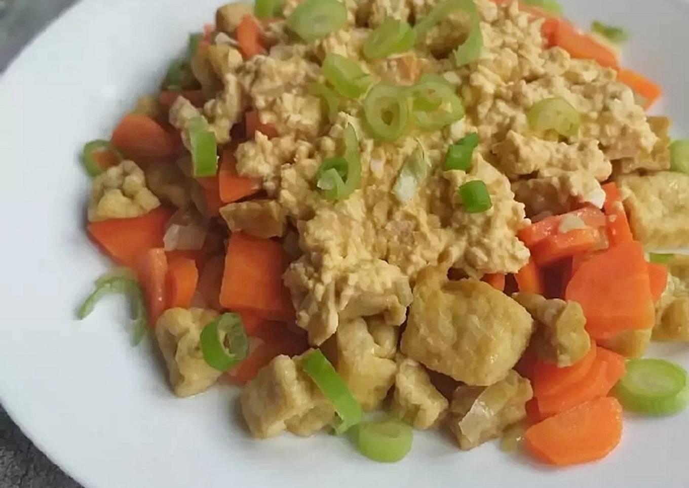 Tumis Wortel Tahu Tempe Saos Telur Asin