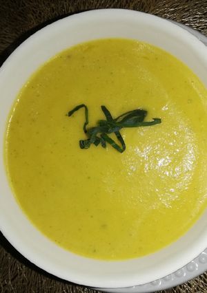 Una foto de Crema de calabaza y zanahoria