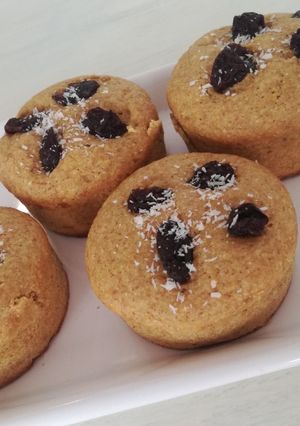 Una foto de Muffins de harina integral, sin huevo