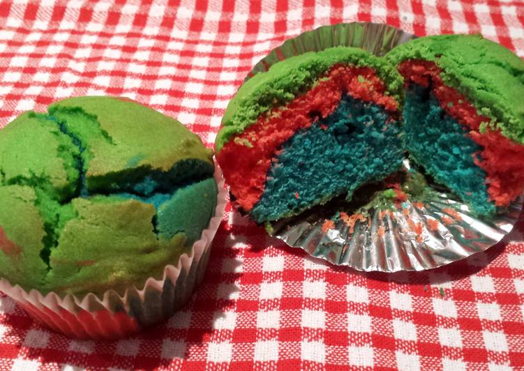 Rainbow butter cupcakes