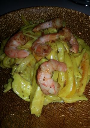 A picture of Easy Jerk Chicken, Shrimp and Pasta.