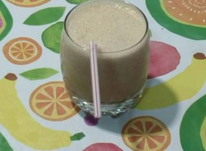Una foto de Batido de melón cantalupo con leche de almendra