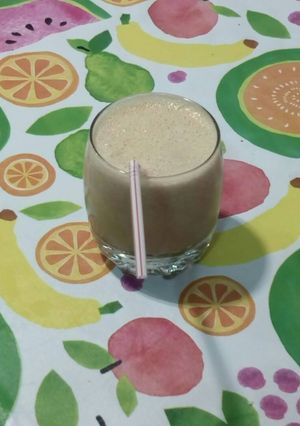 Una foto de Batido de melón cantalupo con leche de almendra