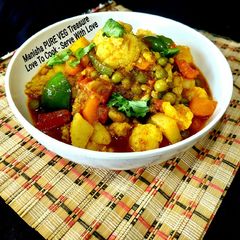 A picture of Aloo Matar Gobhi Sabzi.