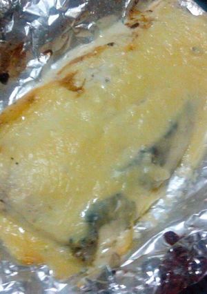 A picture of Cheesy Baked Bangus (Milkfish).