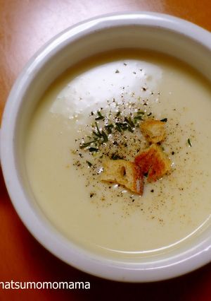 A picture of Vichyssoise in a Rice Cooker.