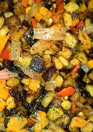 A picture of Browned Pepper Potatoes.