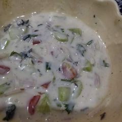 A picture of Mix veggies raita.