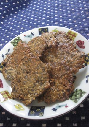 A picture of Roasted Sesame Crackers Made With Thin Toasted Barley Flour.