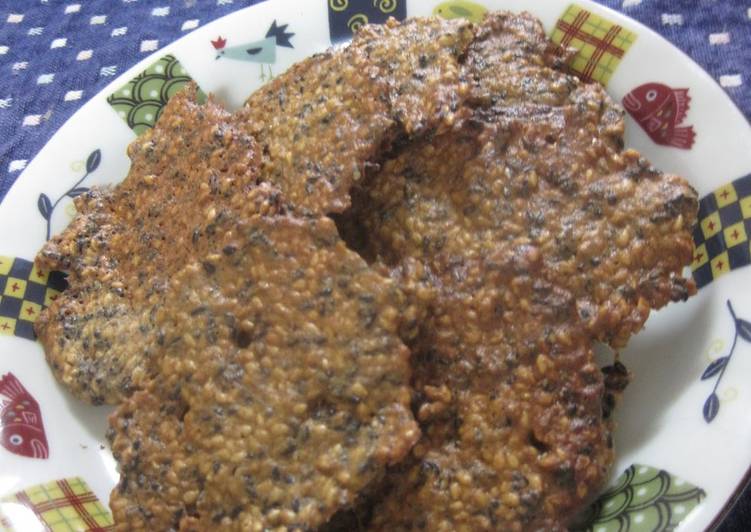 Recipe of Homemade Roasted Sesame Crackers Made With Thin Toasted Barley Flour