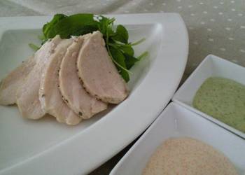 Easiest Way to Recipe Yummy Absolutely Tender Poached Chicken With 2 Kinds of Sauce