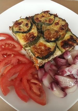Una foto de Tarta de zapallito con carne de soya