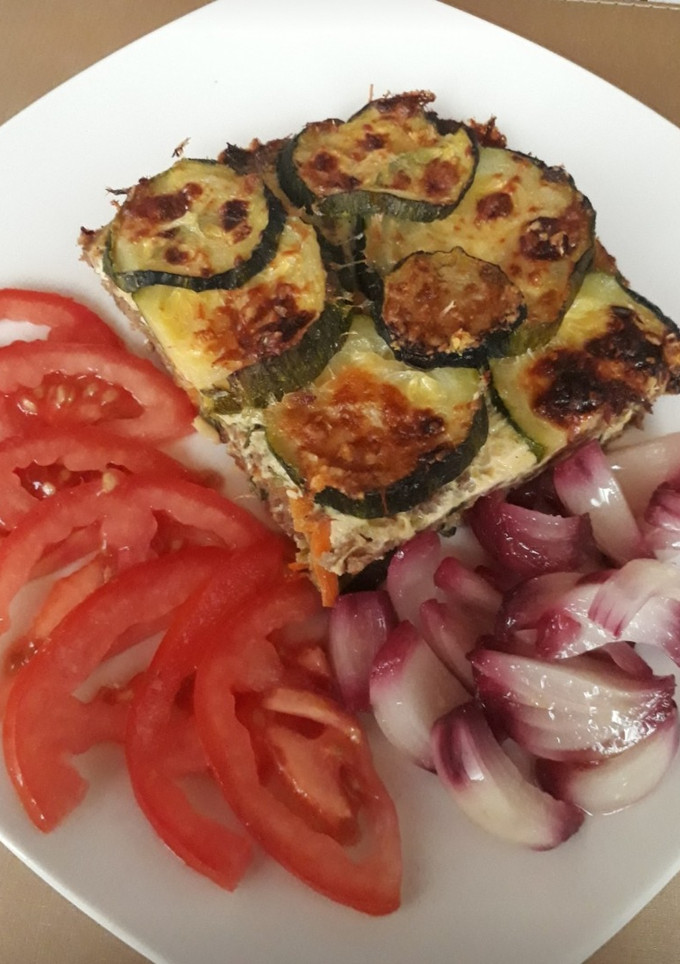 Una foto de Tarta de zapallito con carne de soya