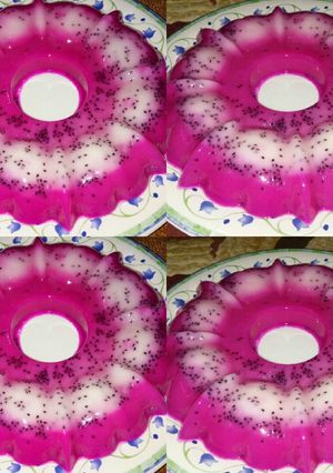 Foto resep Puding susu buah naga