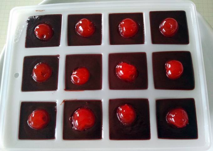 Chocolate cherry dessert shots
