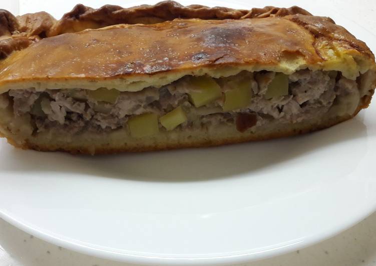 Пирог с мясом и картошкой Зур белиш пошаговый рецепт с
