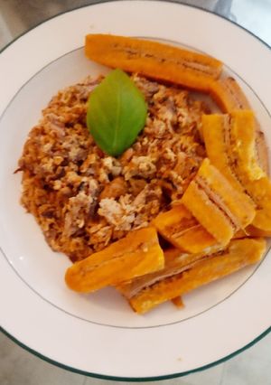 Una foto de Sardina con huevos revueltos