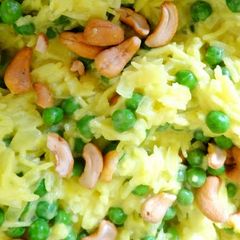 A picture of Pea and Cashew Indian style rice.