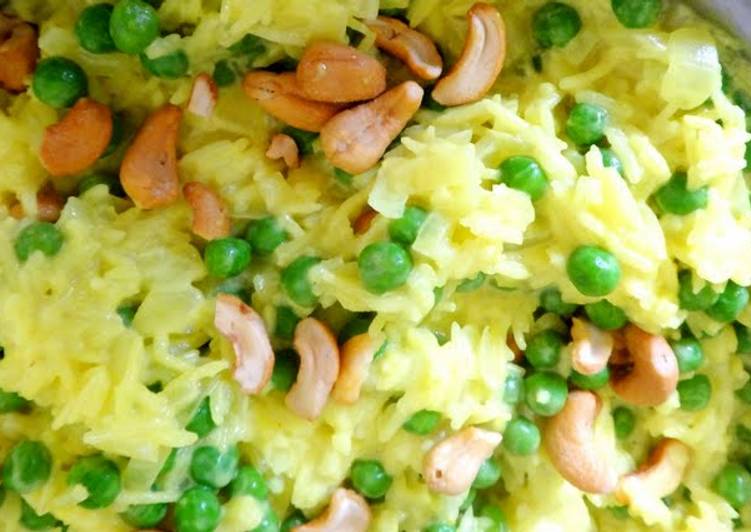 Recipe of Appetizing Pea and Cashew Indian style rice