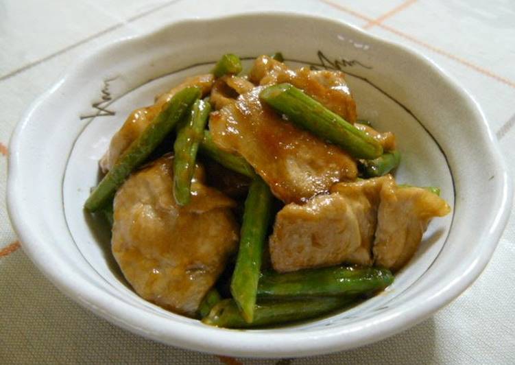 Recipe of Homemade Simple Stir Fried Pork and Green Beans with Oyster Sauce and Mayonnaise