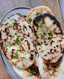 Naan de queso (pan plano en sartén)